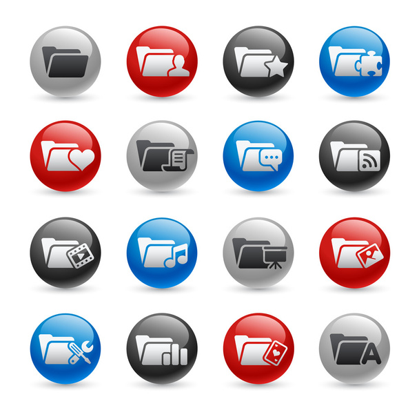 Folder Icons - Set 2 -- Gel Pro Series - Vektor, Bild