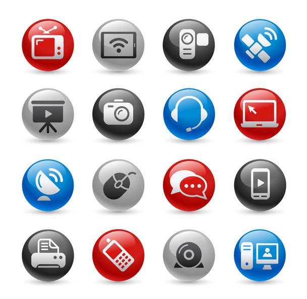 komunikační ikony – gel pro řadu - Vektor, obrázek