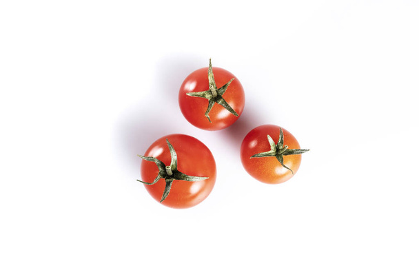 Tomatoes. Red tomatoes on a white background. top view - Photo, image