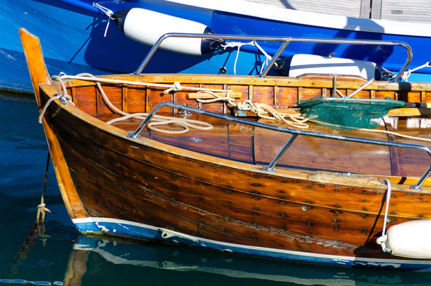 detail of a boat in the village of Camogli in Liguria - Photo, Image