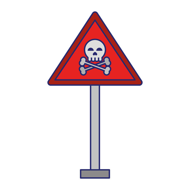 danger sign icon blue lines - Vektör, Görsel