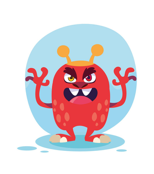 Icono de diseño de dibujos animados monstruo rojo vector ilustración
 - Vector, imagen