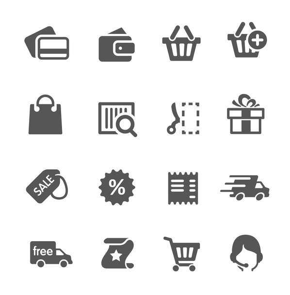 Shopping icons set. - Vector, Image