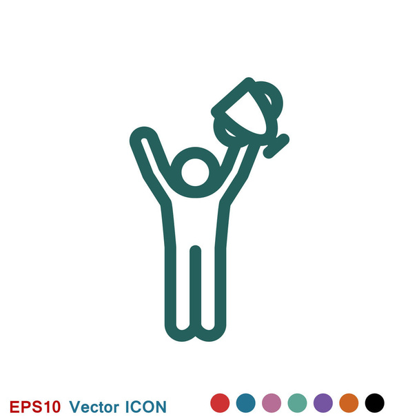 Champion vector icon, flat design for web or mobile app, award symbol. - Vector, Image