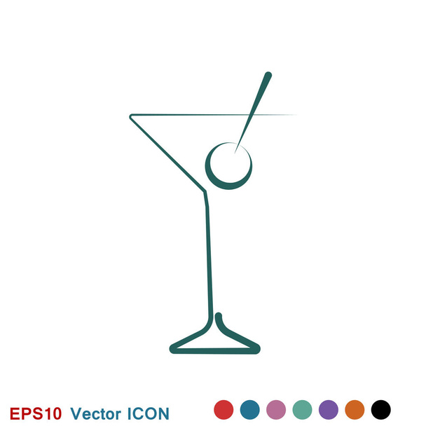 Icône de cocktail vecteur, pictogramme isolé en arrière-plan. Symbole, illustration du logo
. - Vecteur, image
