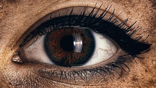 ženské ohnivé oko closeup s gotickými make-up. krásné oko - Fotografie, Obrázek