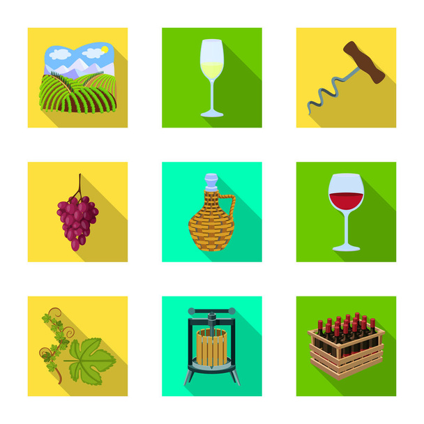 Vector design of farm and vineyard icon. Set of farm and product stock vector illustration. - Vettoriali, immagini