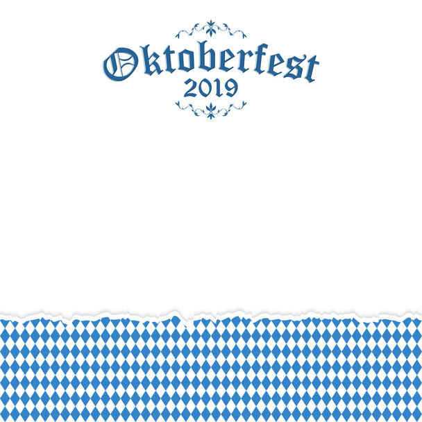 Oktoberfest 2019 Hintergrund mit zerrissenem Papier - Vektor, Bild