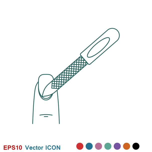Icono de cuidado de uñas. Equipos de pedicura y manicura. ilustraciones vectoriales
 - Vector, Imagen