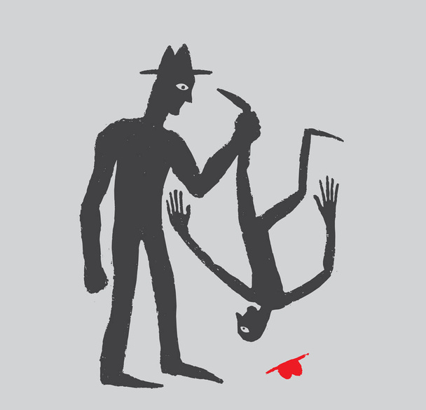 illustration de bouling, un homme tient l'autre par la jambe
 - Vecteur, image