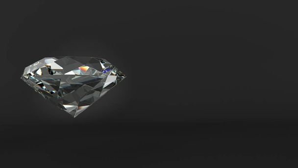 Cut Diamond over zwarte achtergrond - Foto, afbeelding