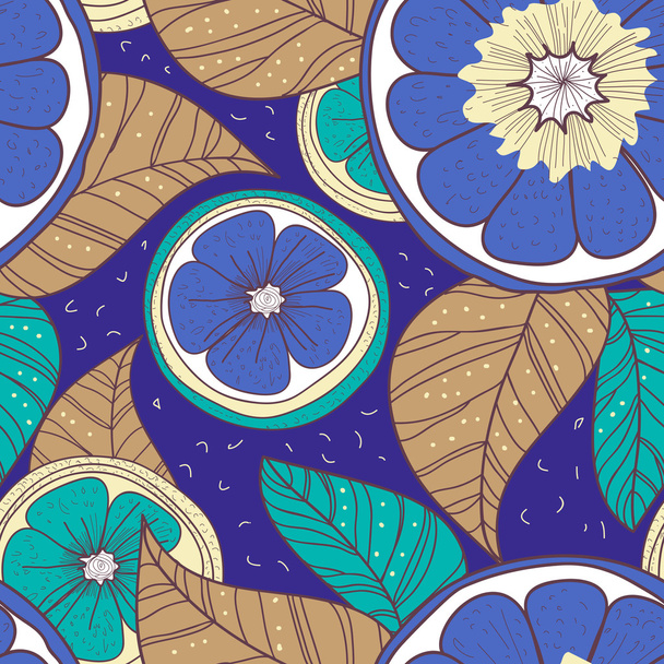 Lemons with leafs - Vector, afbeelding