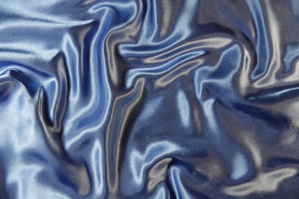abstraction of crumpled blue fabric - Foto, Imagem