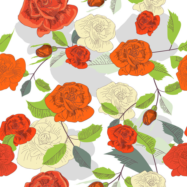 Roses texture - Διάνυσμα, εικόνα