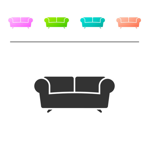 Sofá gris icono aislado sobre fondo blanco. Establecer icono en los botones de color. Ilustración vectorial
 - Vector, imagen