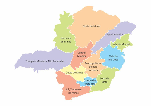 Регионы штата Минас-Жерайс
 - Вектор,изображение
