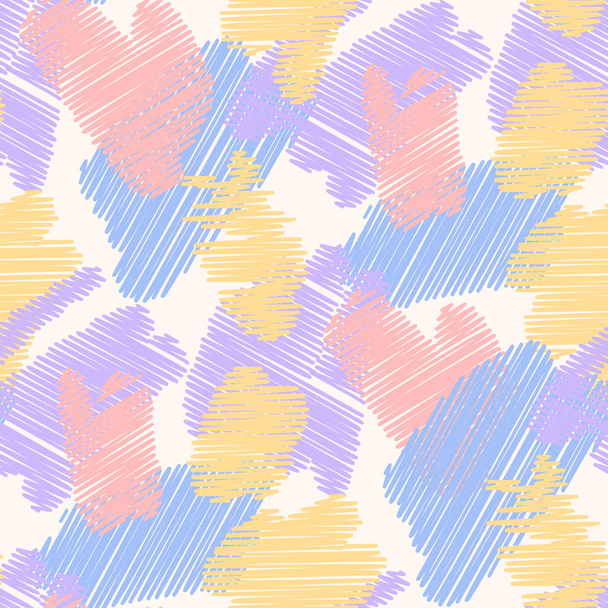 Seamless pattern in doodle style. Shaded background. Hand-drawn illustration. - Vector, Image
