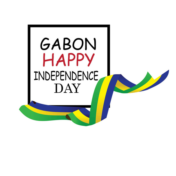 Ilustração de vetor, bandeira ou cartaz do dia de independência do gabão. - Vector
 - Vetor, Imagem