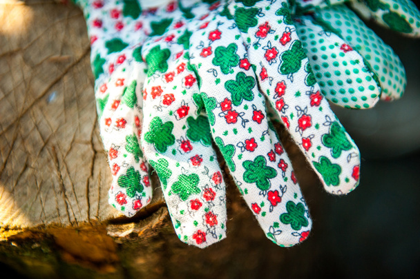 barevné zahradnické rukavice - Fotografie, Obrázek