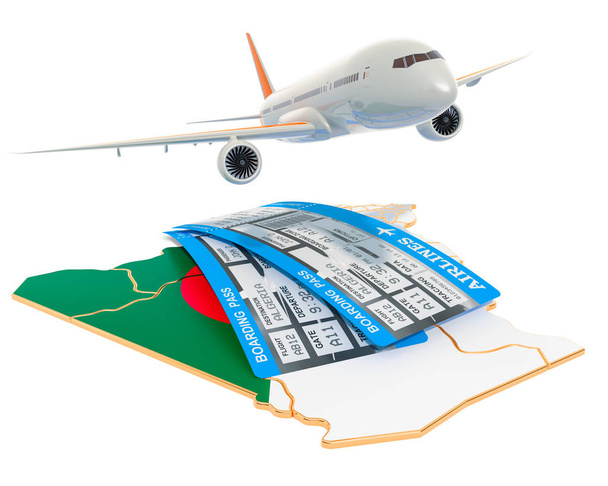 Flights to Algeria concept. 3D rendering - Photo, Image