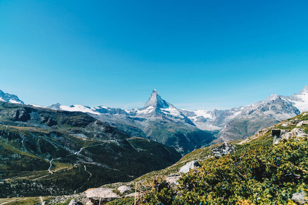 views of the Matterhorn peak in Zermatt, Switzerland. - Photo, Image