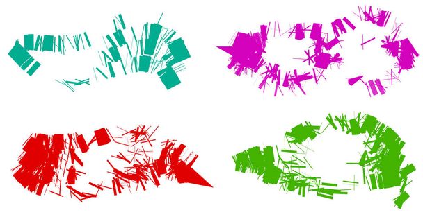 Vies, grungy abstract verdrietig, rommelig grunge penseelstreken - Vector, afbeelding