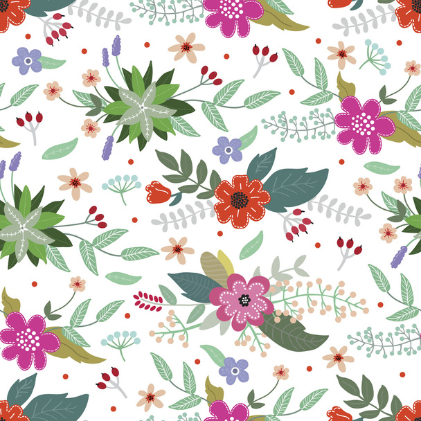 Vintage floral pattern - Vector, imagen