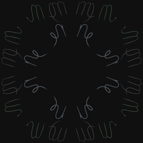Circular pattern of zodiac signs, doodles, cancer,scorpio, copy space - Vektor, kép