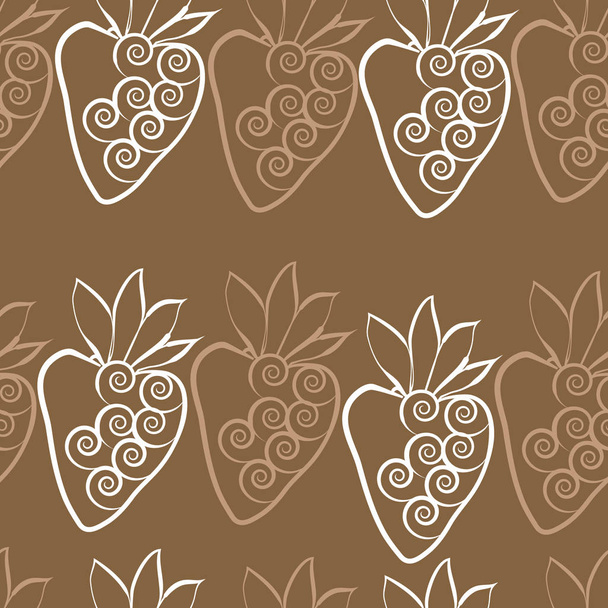Seamless pattern of strawberries - Vetor, Imagem