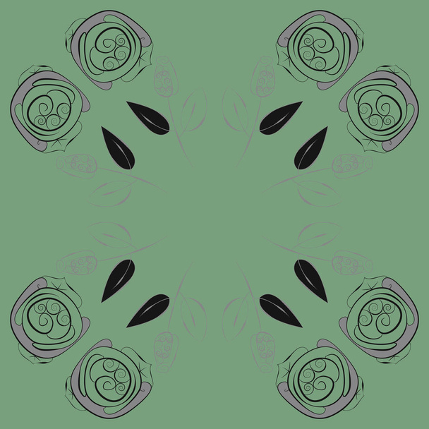 Seamless pattern of abstract simple roses - Вектор, зображення