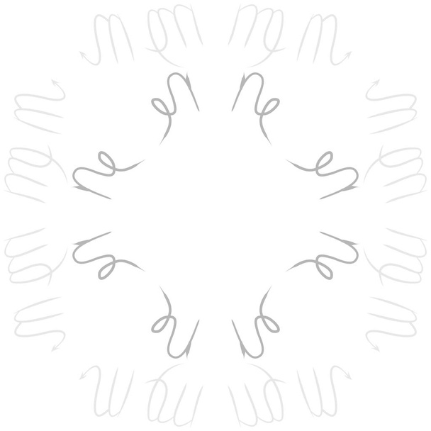 Circular pattern of zodiac signs, doodles, cancer,scorpio, copy space - Vektor, kép