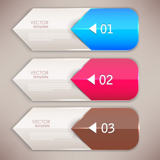Colorful bookmarks and arrows for text - Vector, afbeelding