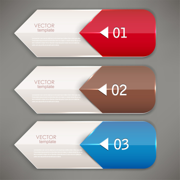 Colorful bookmarks and arrows for text - Vetor, Imagem