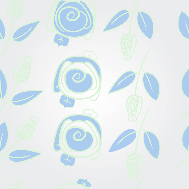 Naadloze patroon van abstracte eenvoudige rozen - Vector, afbeelding