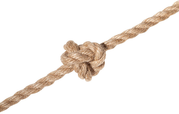 ashley's stopper knot tied on jute rope isolated - Фото, зображення