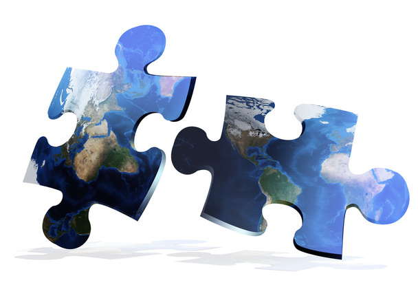 Mapa global puzzles comunicación
 - Foto, Imagen
