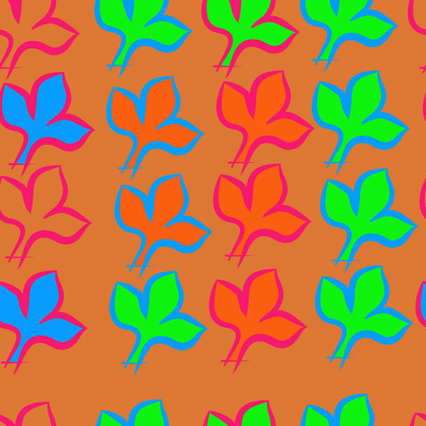 Seamless pattern of abstract colorful leaves - Vektor, kép