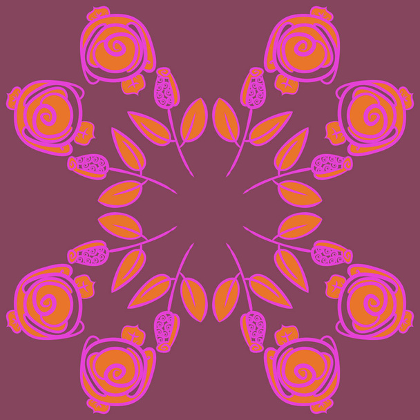 Seamless pattern with abstract simple roses - Vector, Imagen
