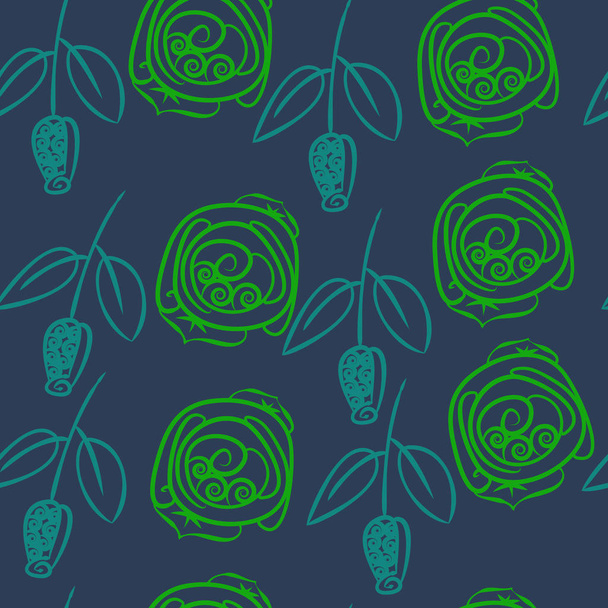 Seamless pattern of abstract simple roses - Vektor, Bild