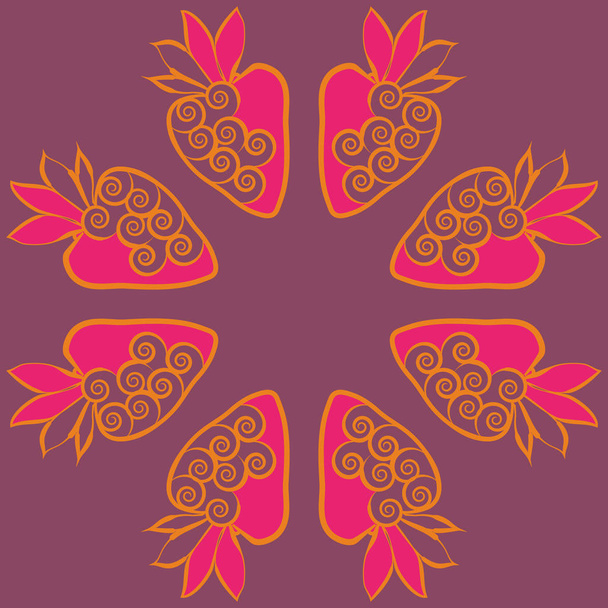Seamless pattern of abstract simple strawberries  - Vektor, kép