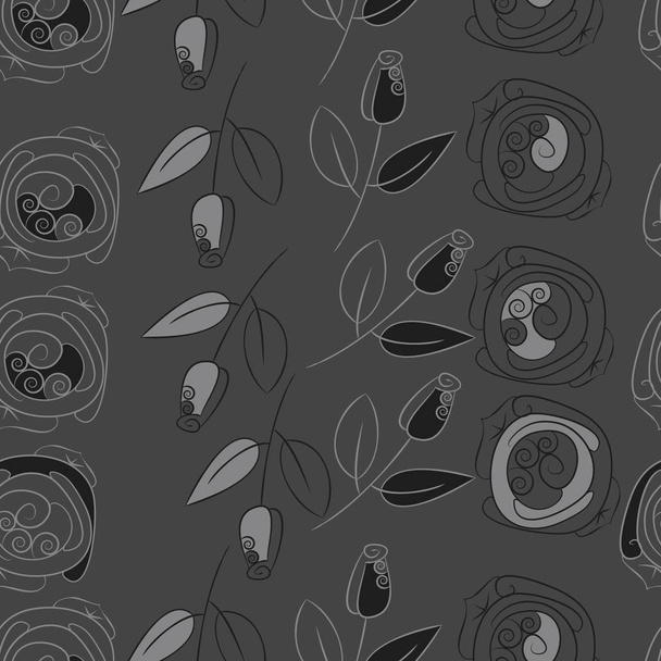 Seamless pattern of abstract simple roses flowers - Vecteur, image