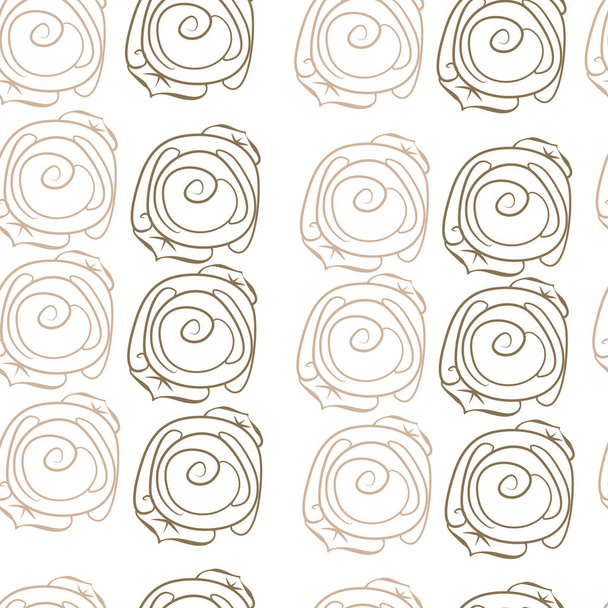 Seamless pattern of abstract simple roses - Vektör, Görsel