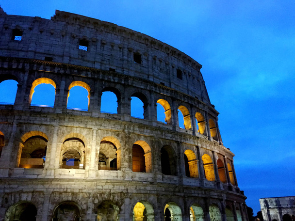 Night coliseum  with beautiful backlight.Rome.Italy. - Photo, Image