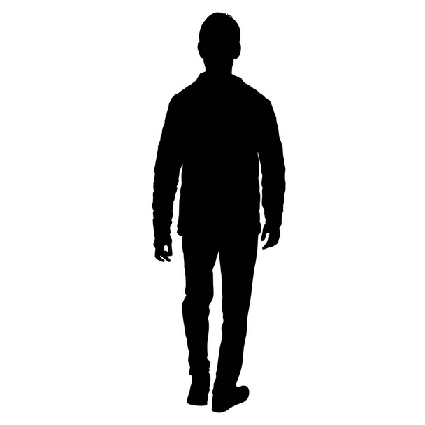 Silhouette di persone in piedi su sfondo bianco
 - Vettoriali, immagini