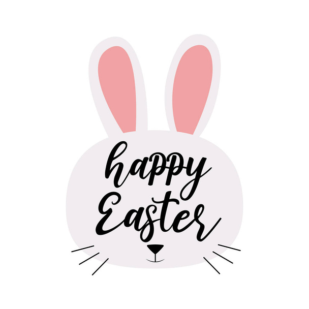Feliz Pascua saludo fondo. Cartel en forma de conejo
  - Vector, Imagen