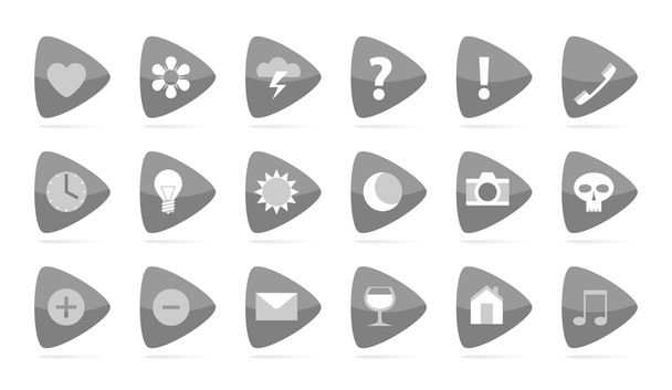 Grey labels with symbols - Vector, Image