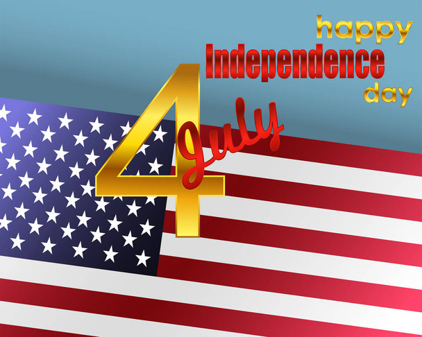 Július 4 függetlenség napja üdvözlőlap - Vektor, kép