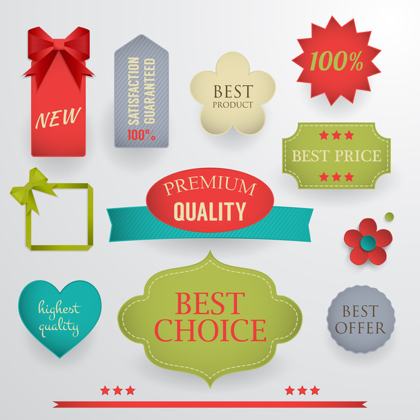 Set of quality best selling labels, tags and badges. - Vetor, Imagem