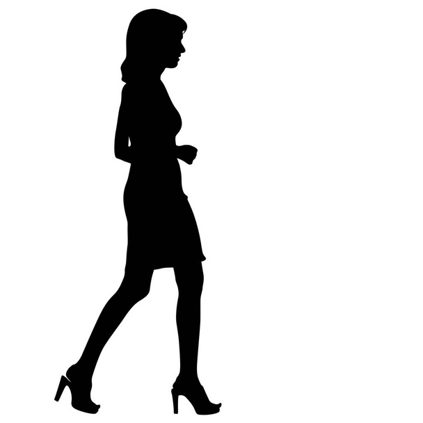 nero silhouette donna in piedi, persone su sfondo bianco
 - Vettoriali, immagini