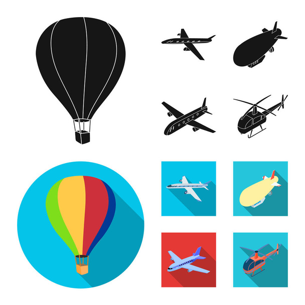 Vector design of transport and object logo. Set of transport and gliding  stock vector illustration. - Wektor, obraz